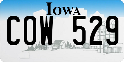 IA license plate COW529