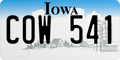 IA license plate COW541