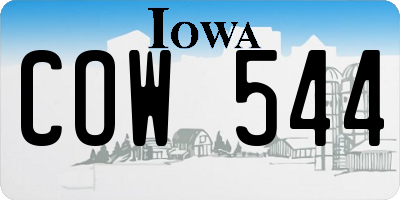 IA license plate COW544