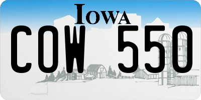 IA license plate COW550