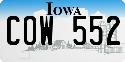 IA license plate COW552