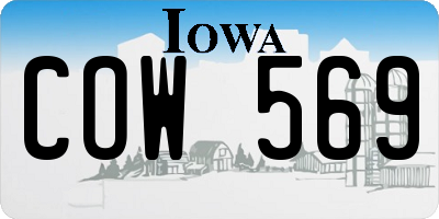 IA license plate COW569