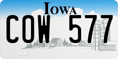 IA license plate COW577