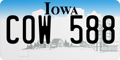 IA license plate COW588