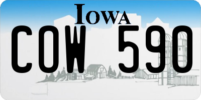 IA license plate COW590