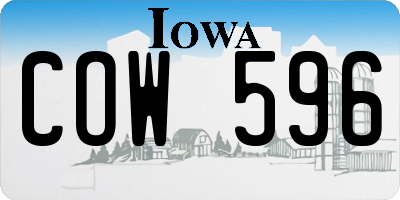 IA license plate COW596