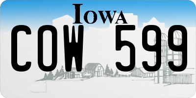 IA license plate COW599