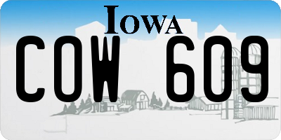 IA license plate COW609