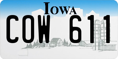 IA license plate COW611