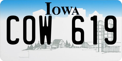 IA license plate COW619