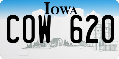 IA license plate COW620