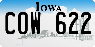 IA license plate COW622