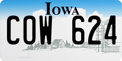 IA license plate COW624