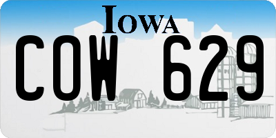 IA license plate COW629