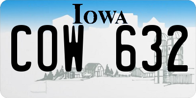 IA license plate COW632