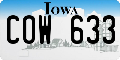 IA license plate COW633