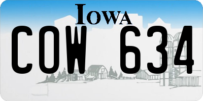 IA license plate COW634