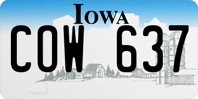 IA license plate COW637