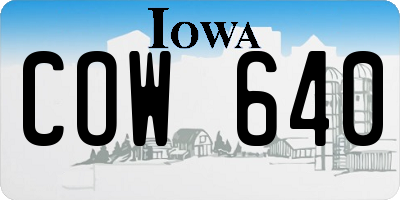 IA license plate COW640