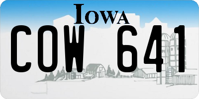 IA license plate COW641