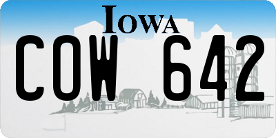 IA license plate COW642