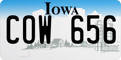 IA license plate COW656