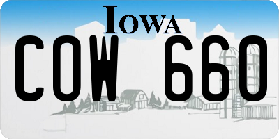 IA license plate COW660