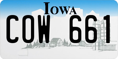 IA license plate COW661