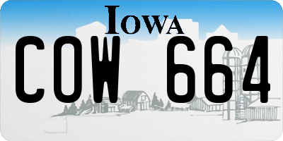 IA license plate COW664