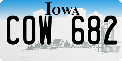IA license plate COW682