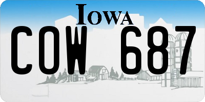 IA license plate COW687