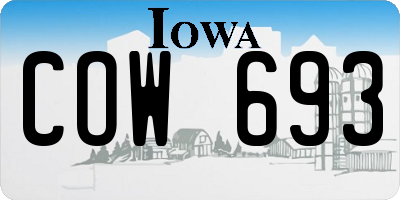 IA license plate COW693