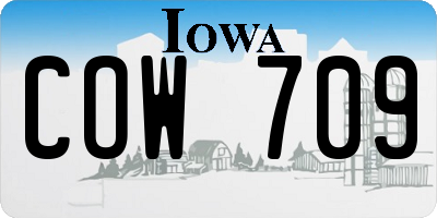 IA license plate COW709