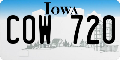 IA license plate COW720