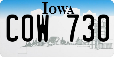 IA license plate COW730