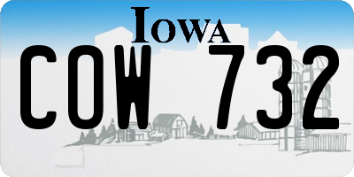 IA license plate COW732