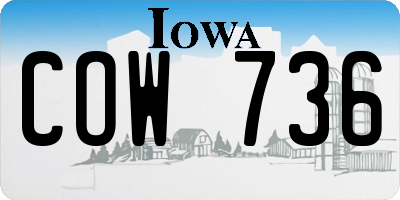 IA license plate COW736