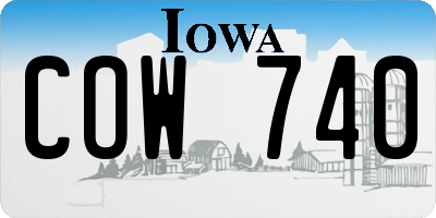 IA license plate COW740