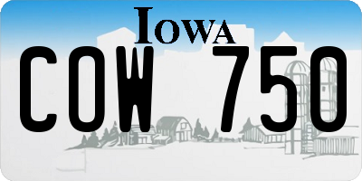 IA license plate COW750