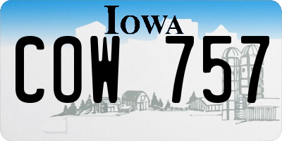IA license plate COW757