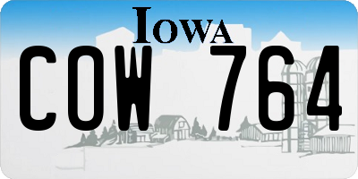 IA license plate COW764
