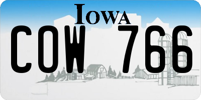 IA license plate COW766