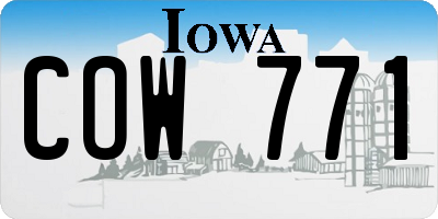 IA license plate COW771