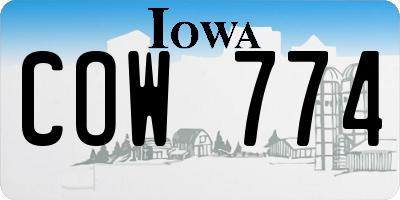 IA license plate COW774