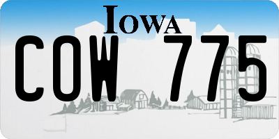 IA license plate COW775