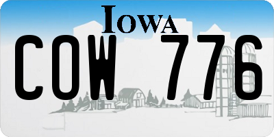 IA license plate COW776