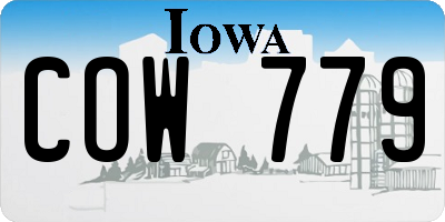 IA license plate COW779