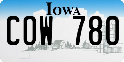 IA license plate COW780