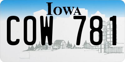 IA license plate COW781