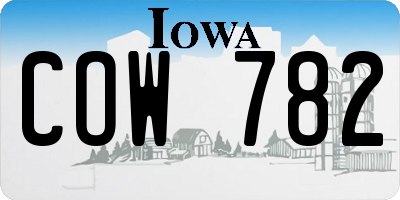 IA license plate COW782